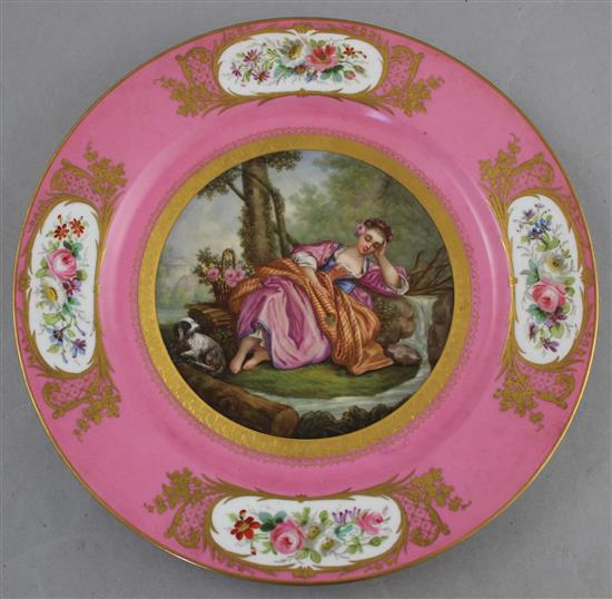 A pair of Sevres porcelain plates, late 19th century, 24cm